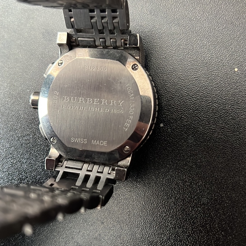 COPY - Burberry trench chronograph dark grey nickel ion-plated watch BU2305 - Picture 2 of 2